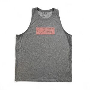 Fox Racing Womens Tank Top L Grey Moto Graphic Y2K Skater Streetwear